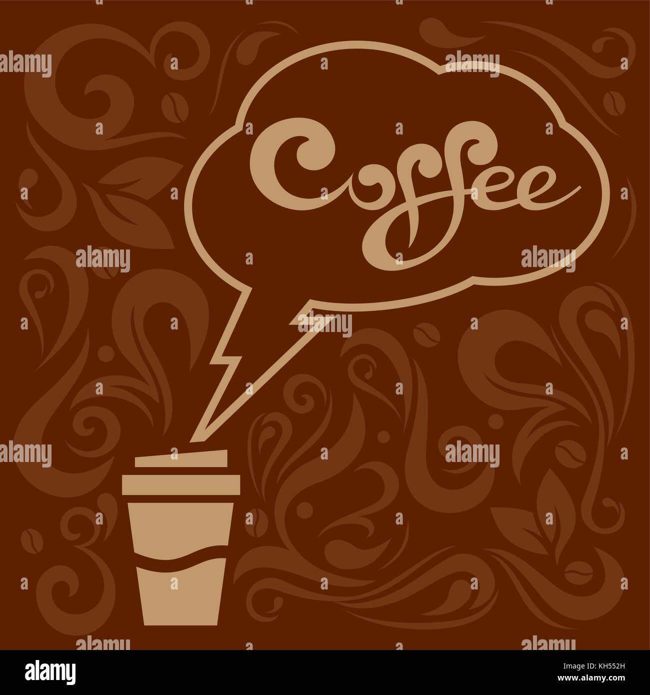 line art stylish coffee cup vector illustration Stock Vector Image ...