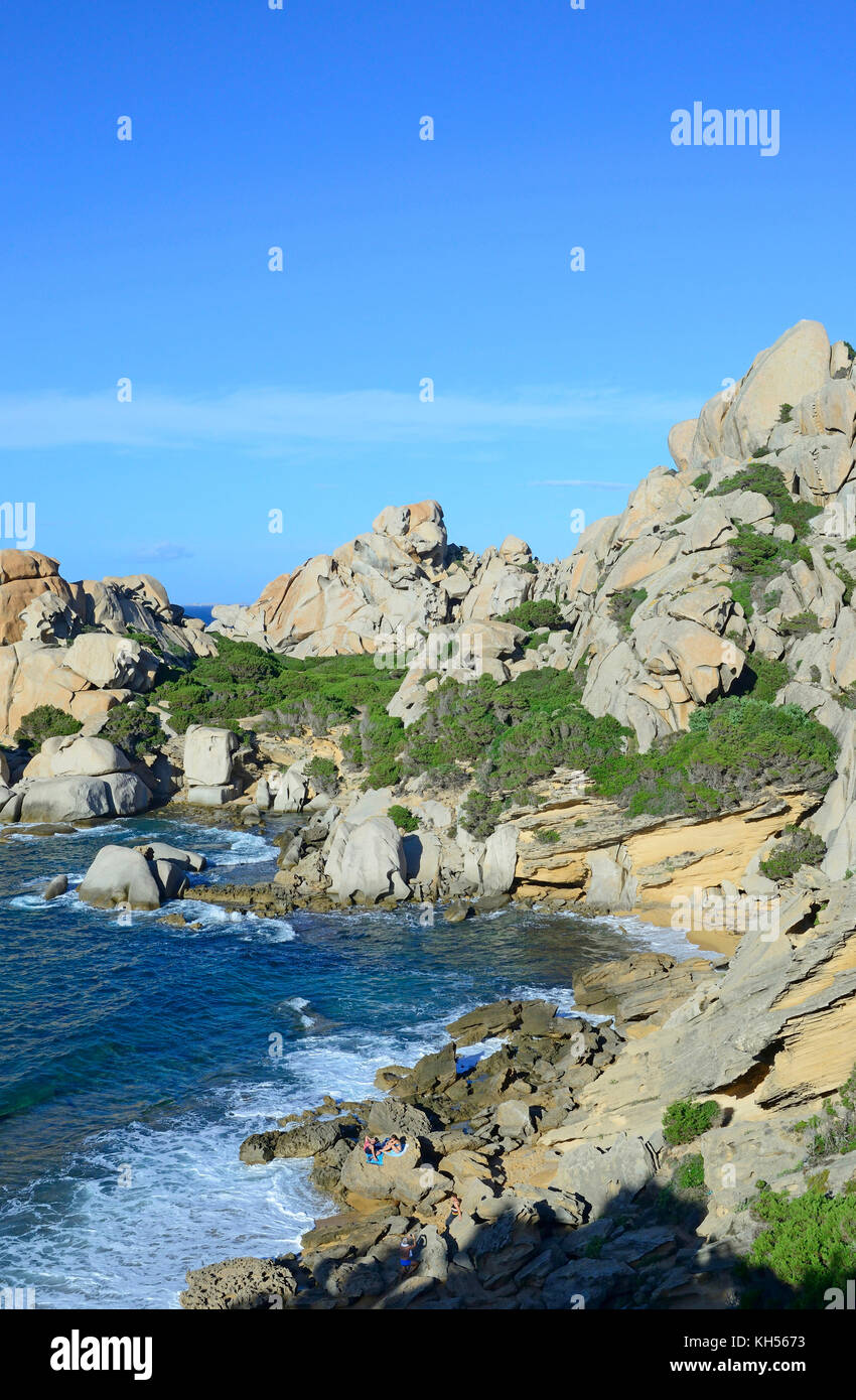 sea in cala spinosa bay, Capo Testa, Sardinia, Italy Stock Photo Alamy