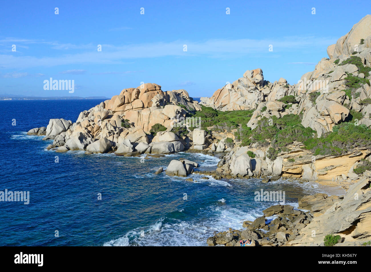 sea in cala spinosa bay, Capo Testa, Sardinia, Italy Stock Photo Alamy
