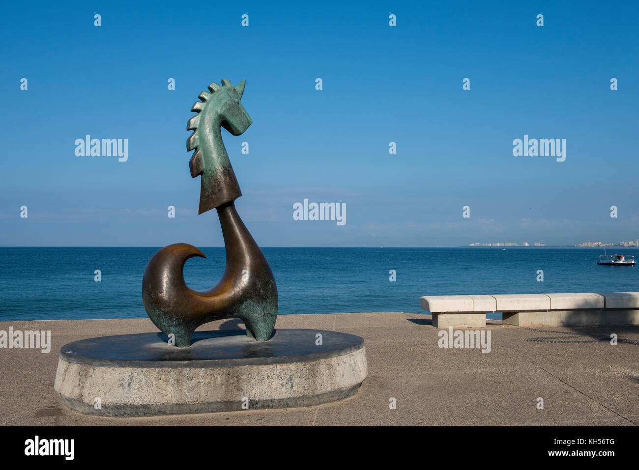 Mexico, State of Jalisco, Puerto Vallarta. El Centro, old part of downtown. The Malecon, waterfront boardwalk known for its local artwork and view of  Stock Photo