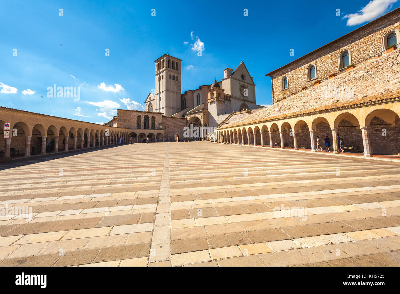 Basilica of San Francesco d'Assisi in Piazza inferiore di San Francesco in Assisi, Italy Stock Photo