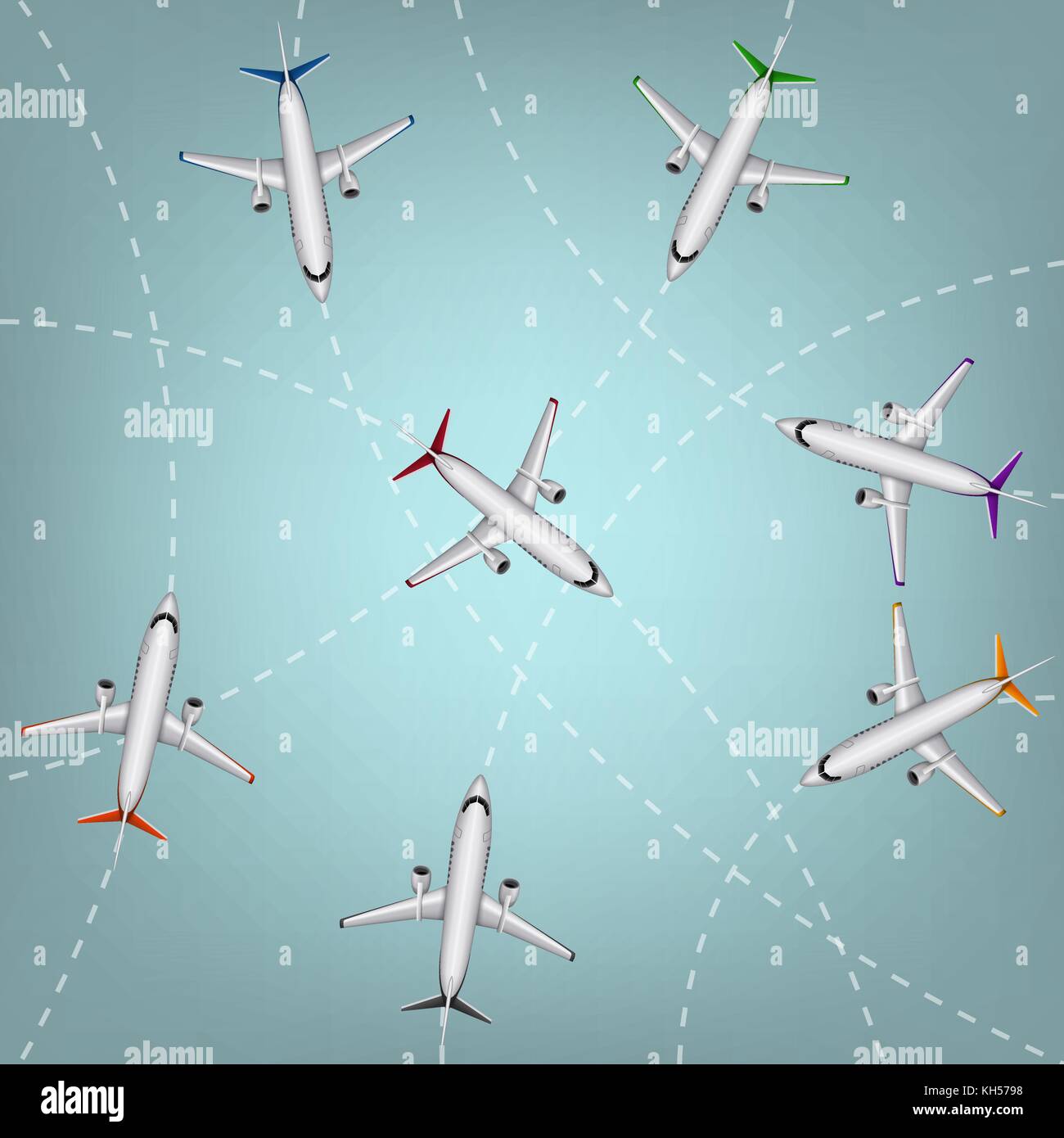 Vector illustration of airplanes routes. Vector illustration in eps10 ...