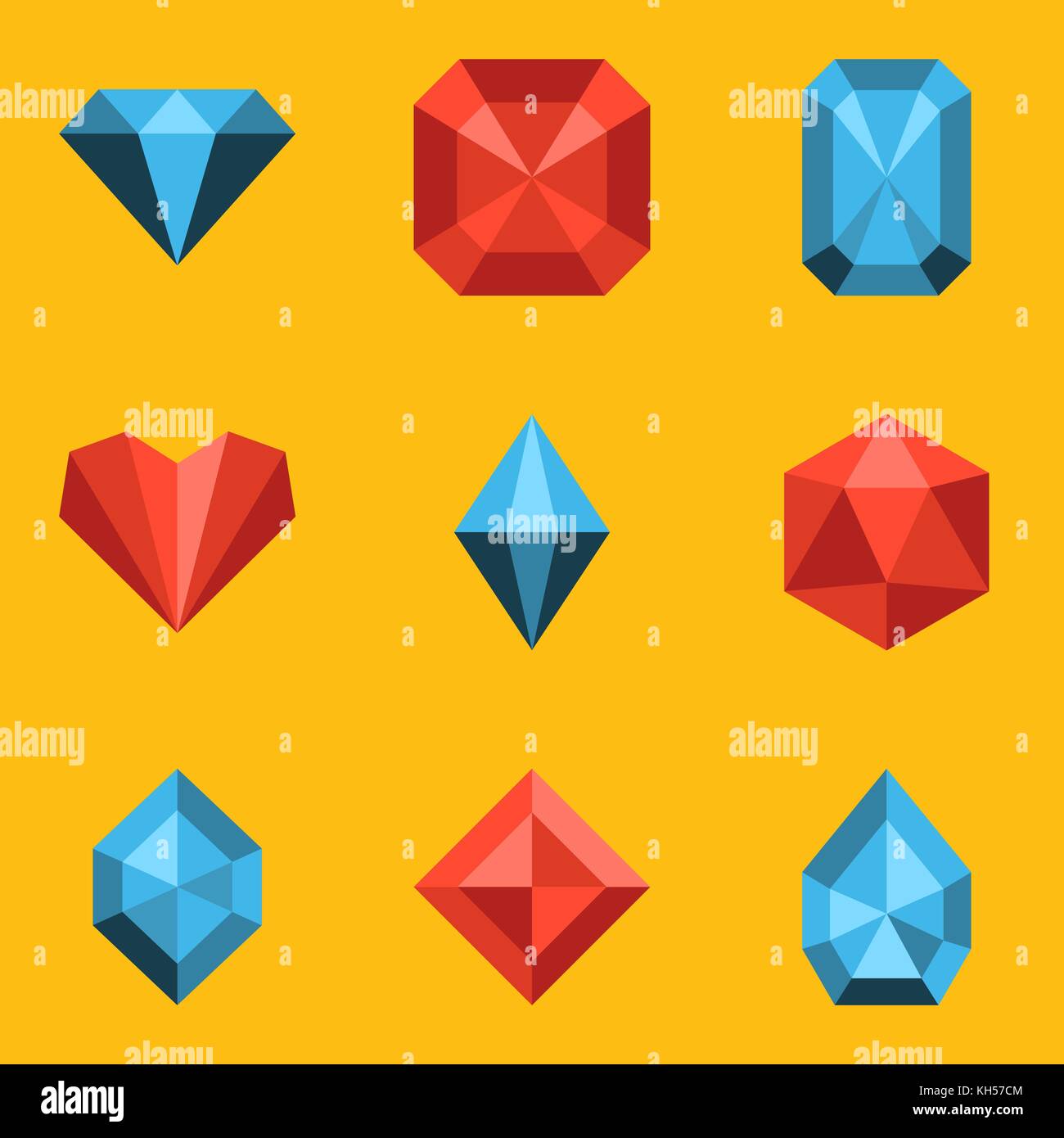 Flat icon set. Diamond. Vector illustration in eps10 Stock Vector Image ...