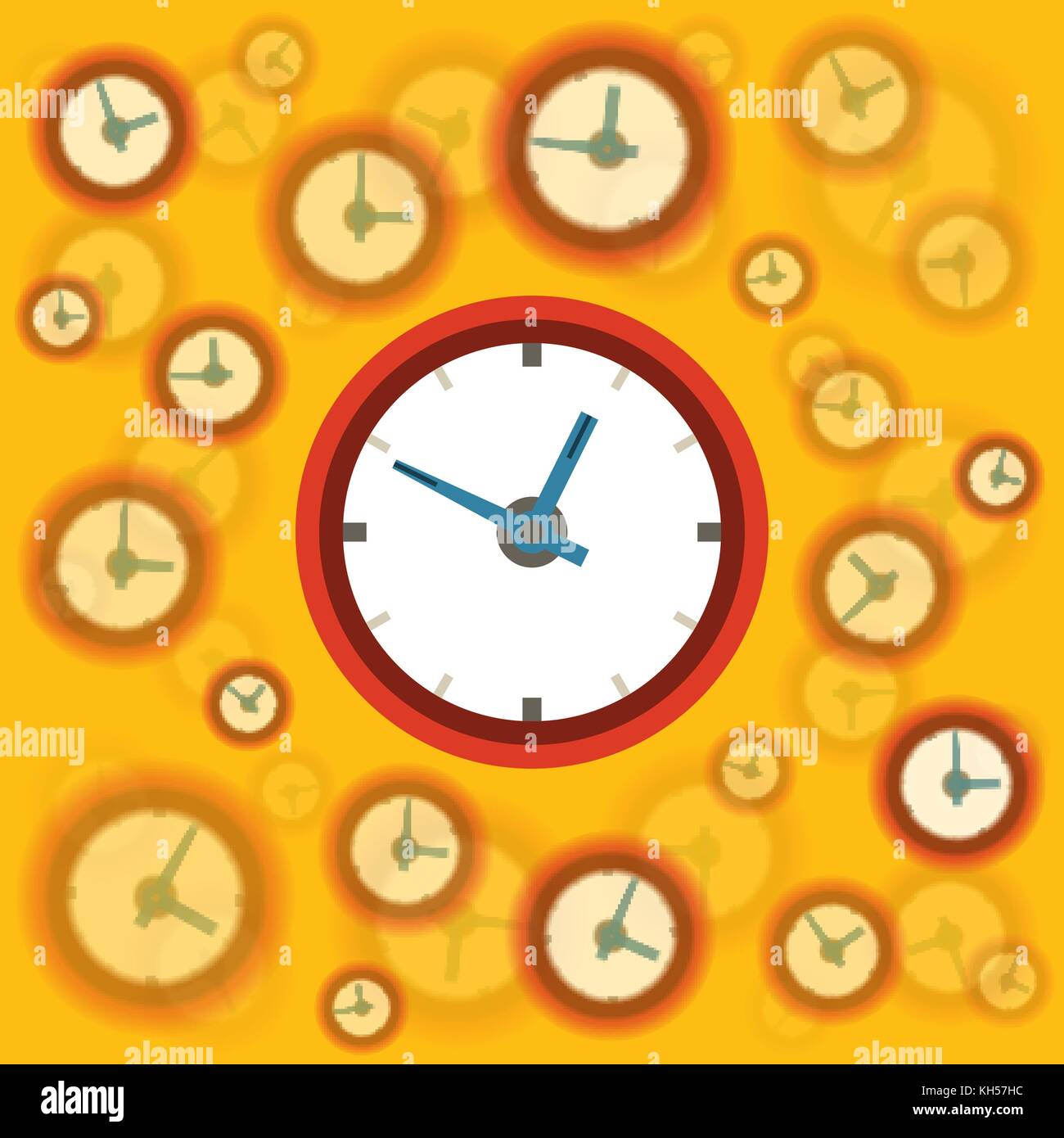 Flat clock background. Vector illustration in eps10 Stock Vector Image