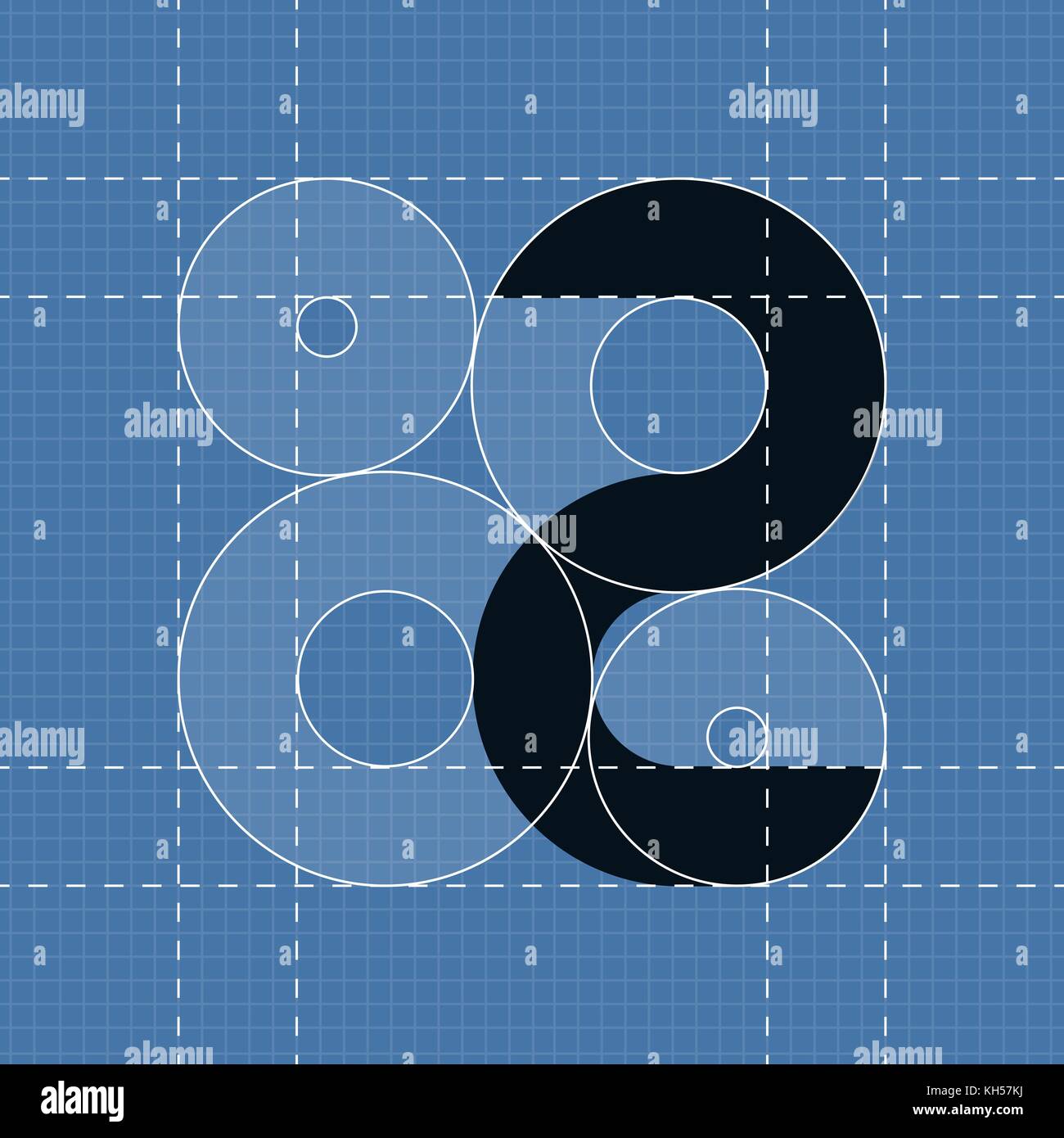 Round engineering font. Symbol 2. Vector illustration in eps10 Stock ...