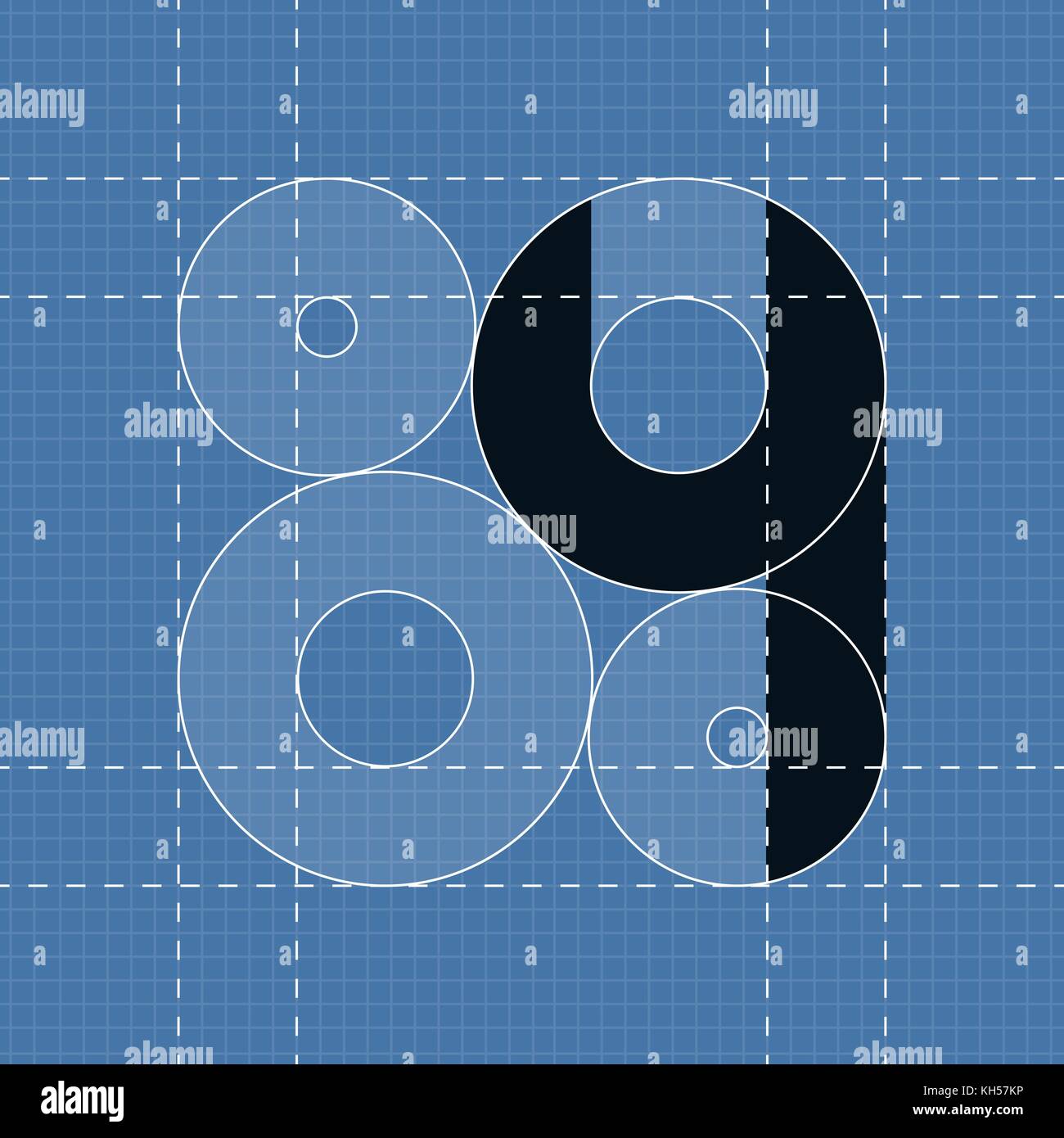 Round engineering font. Symbol 4. Vector illustration in eps10 Stock ...