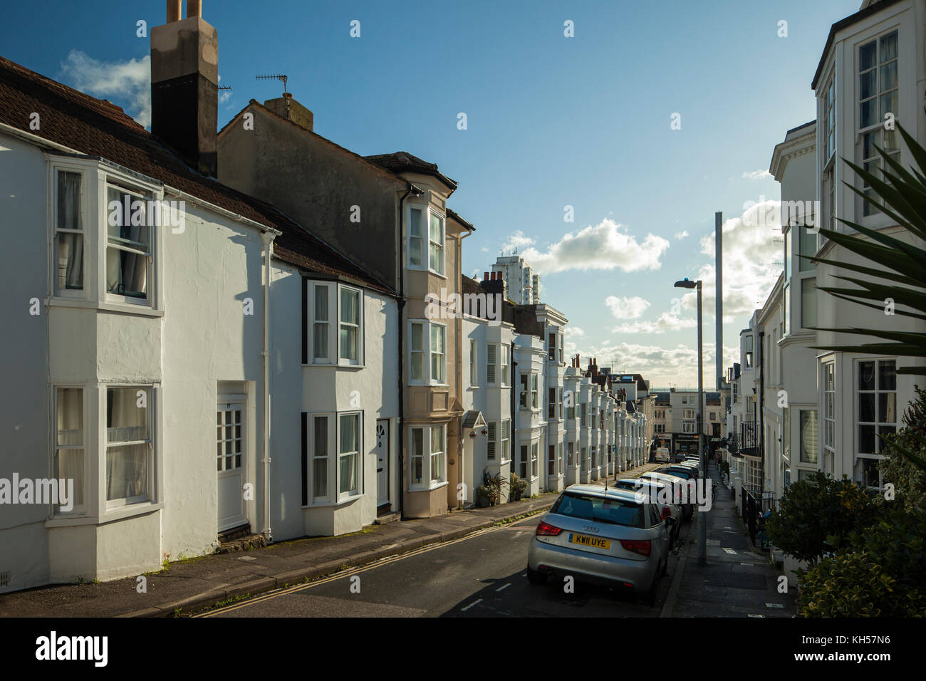 Terraced houses in Brighton, East Sussex, England Stock Photo Alamy