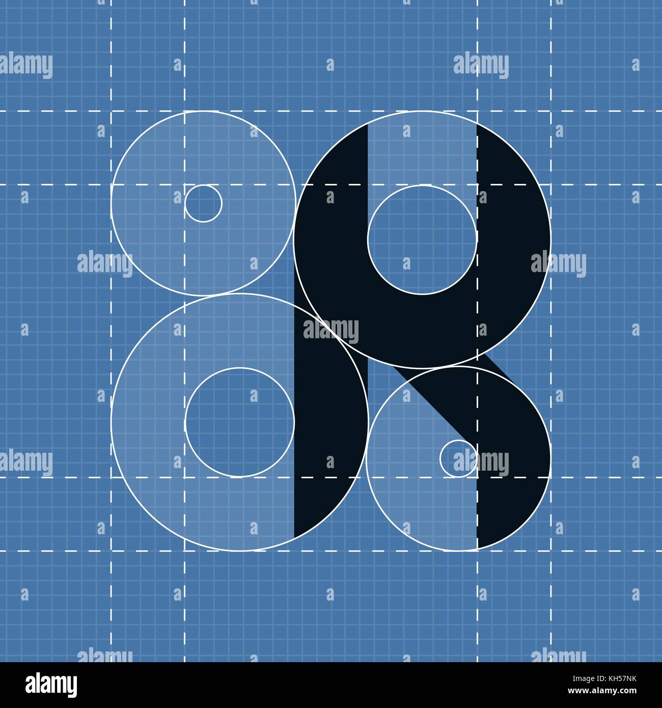 Round engineering font. Symbol K Vector illustration in eps10 Stock Vector
