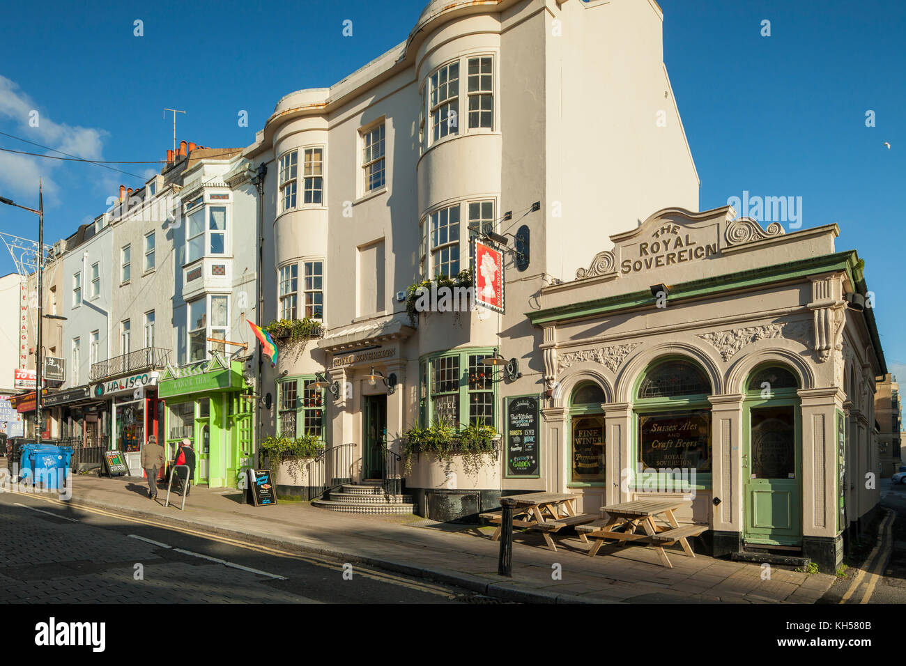 Autumn afternoon in Brighton city centre, East Sussex, England. Stock Photo