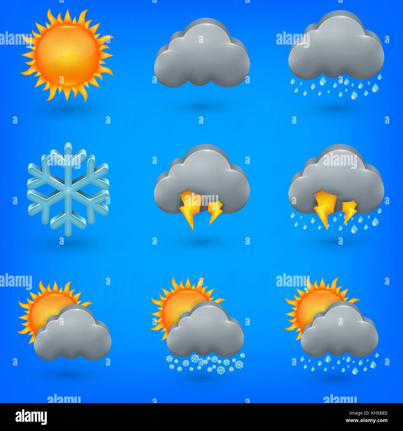 Icons set weather. Vector illustration in eps10 Stock Vector Image ...