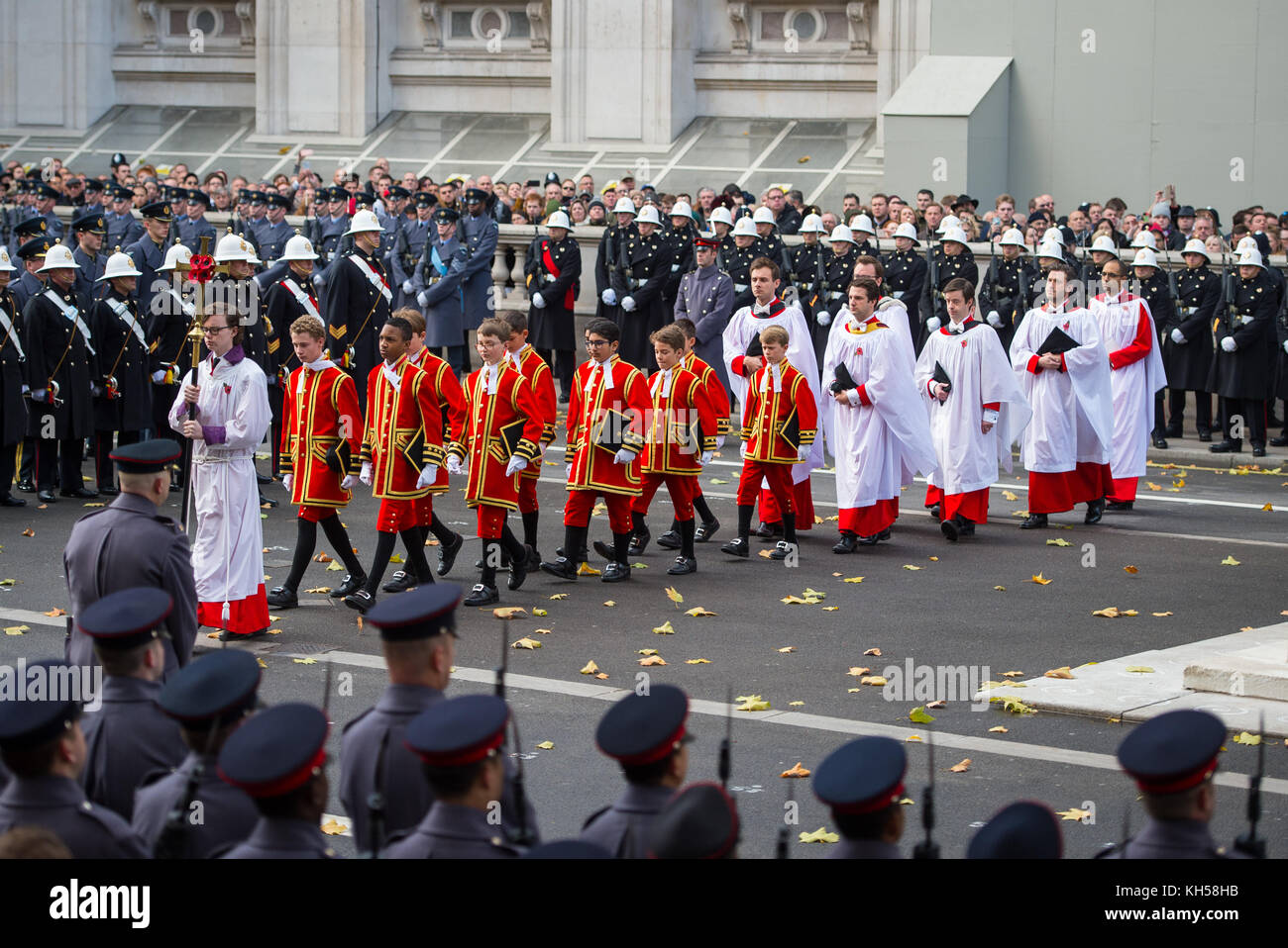 General view of the annual Remembrance Sunday Service at the Cenotaph ...