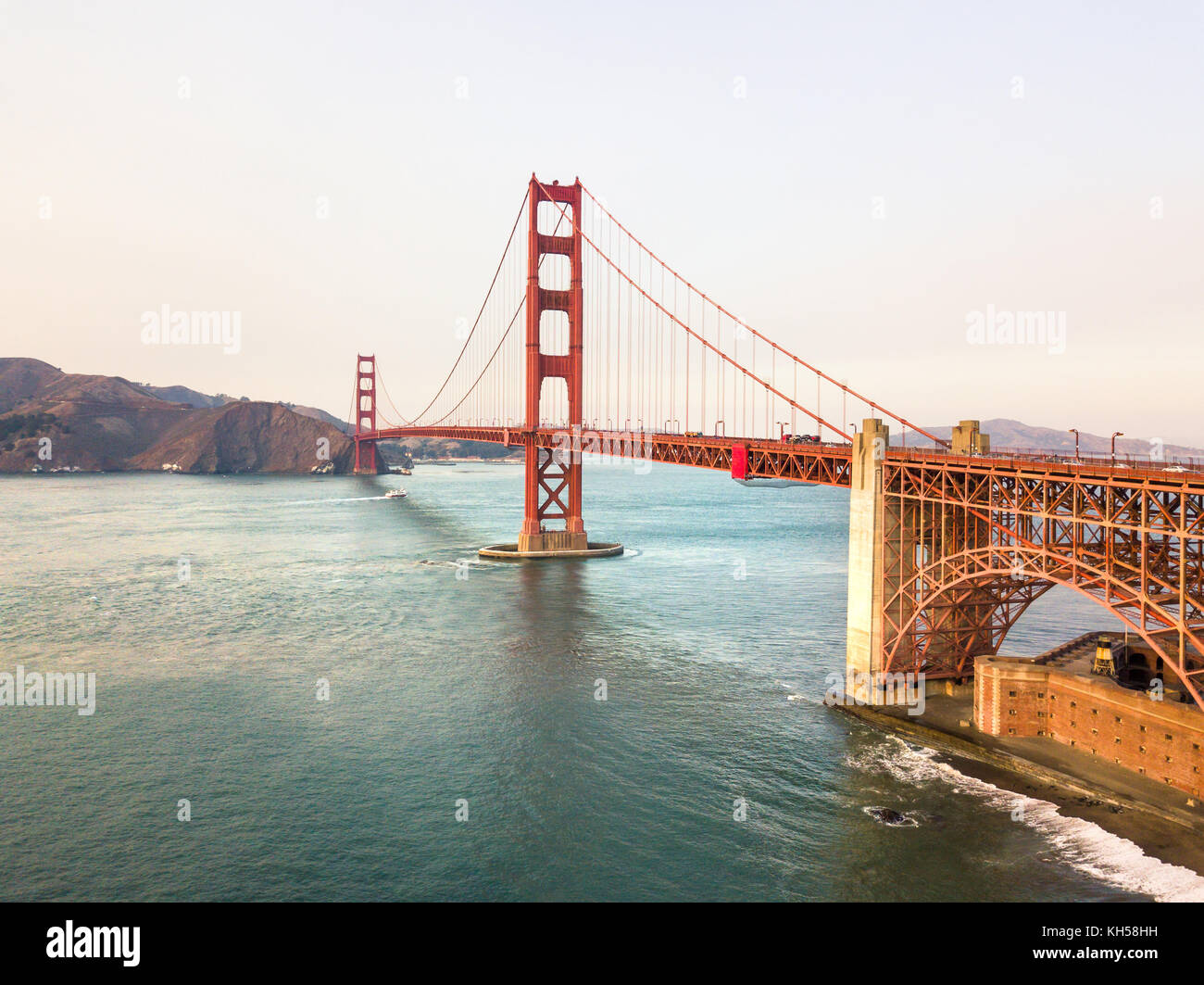 Golden Gate bridge aerial view, San Francisco, USA Stock Photo