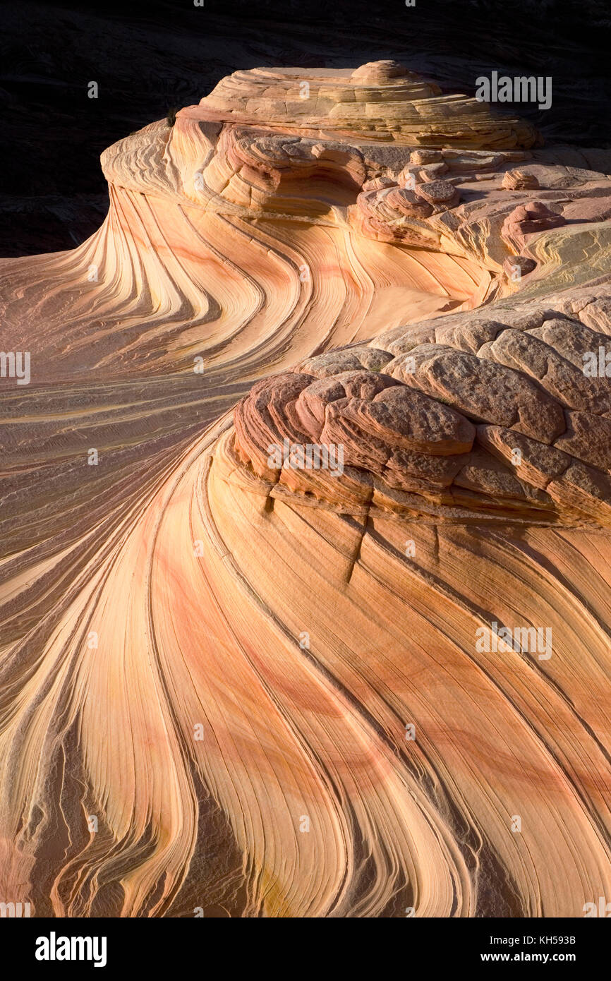 Upper second Wave North Coyote Buttes Arizona in the Paria Canyon Vermilion Cliffs Wilderness of the Colorado Plateau Stock Photo