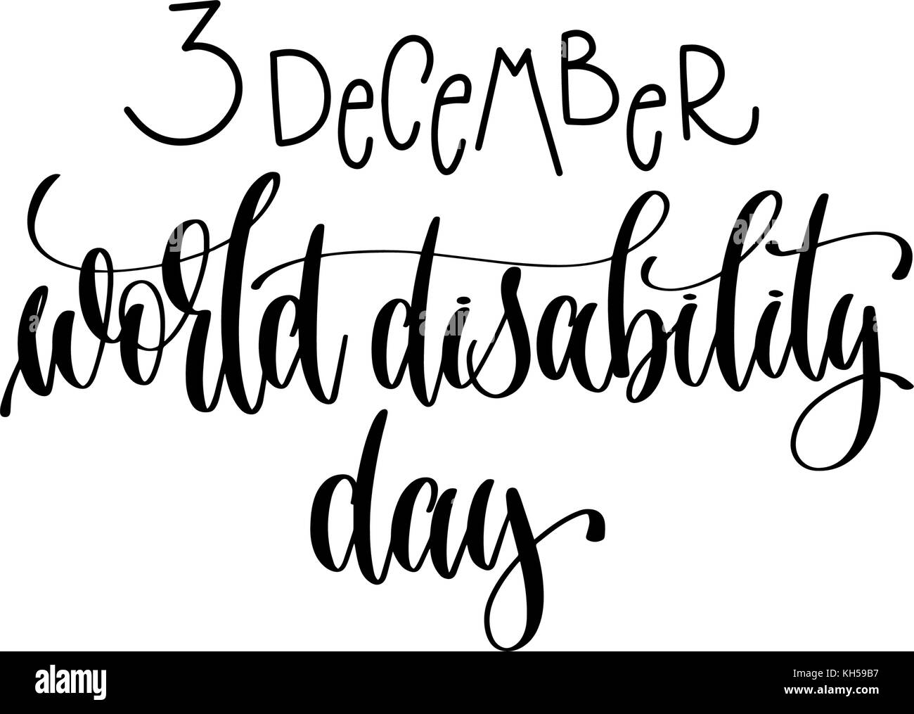 world disability day hand lettering congratulation inscription Stock ...