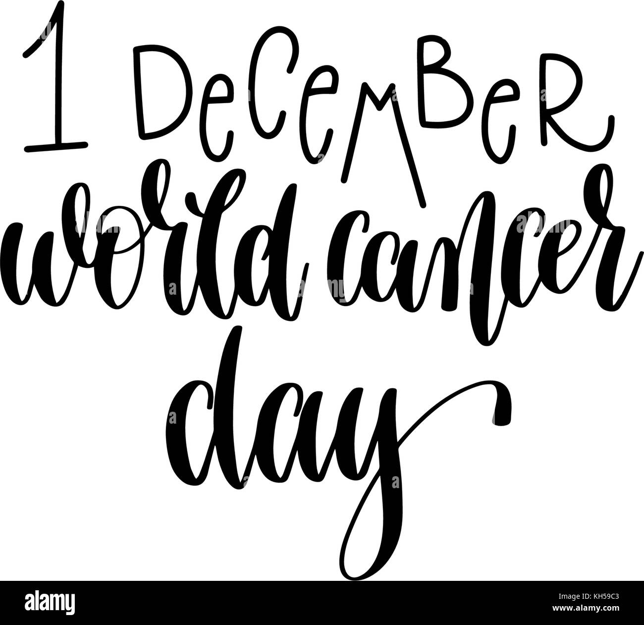 world cancer day hand lettering congratulation inscription Stock Vector