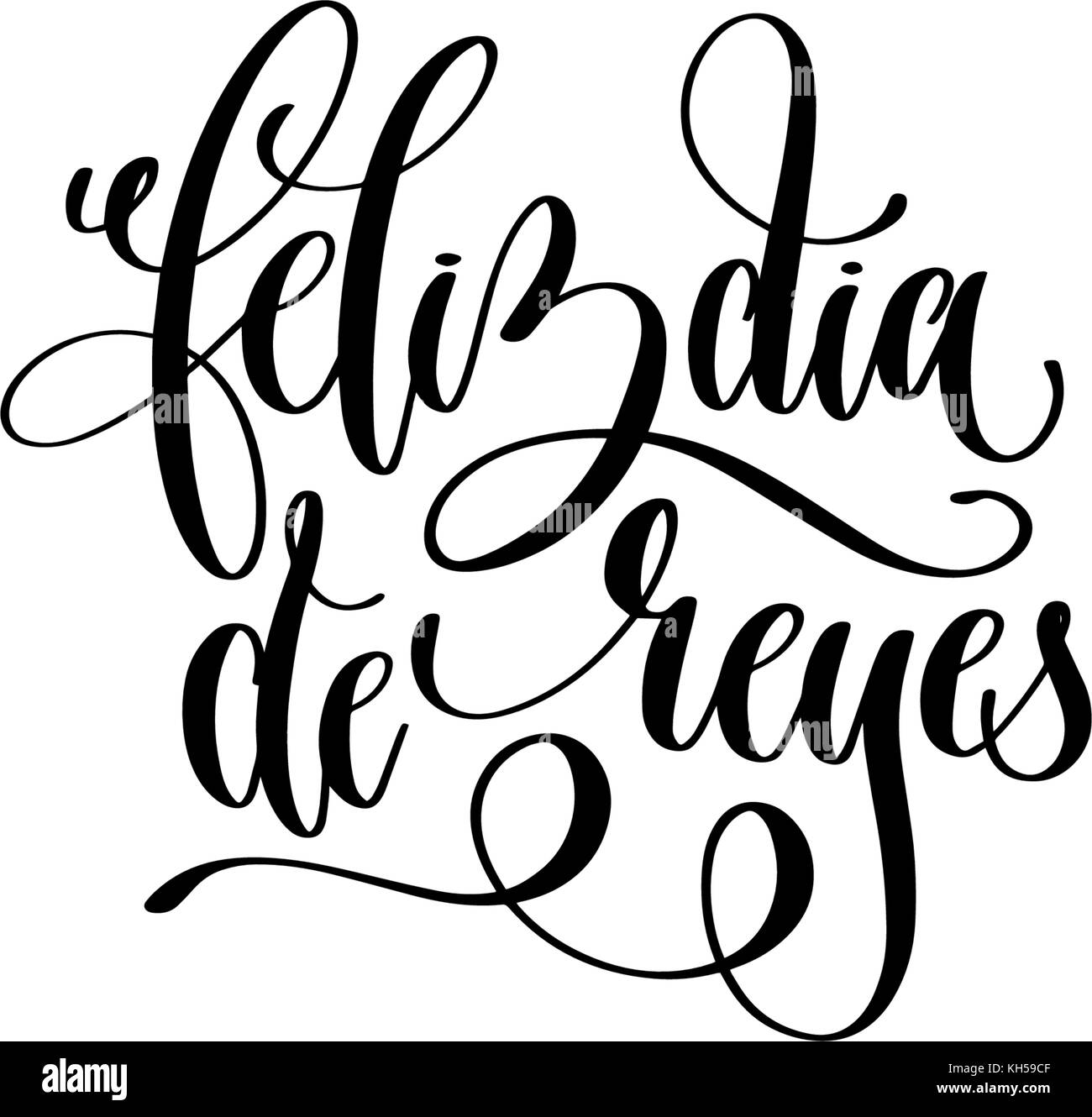 feliz dia de reyes - happy epiphany written in Spanish Stock Vector 
