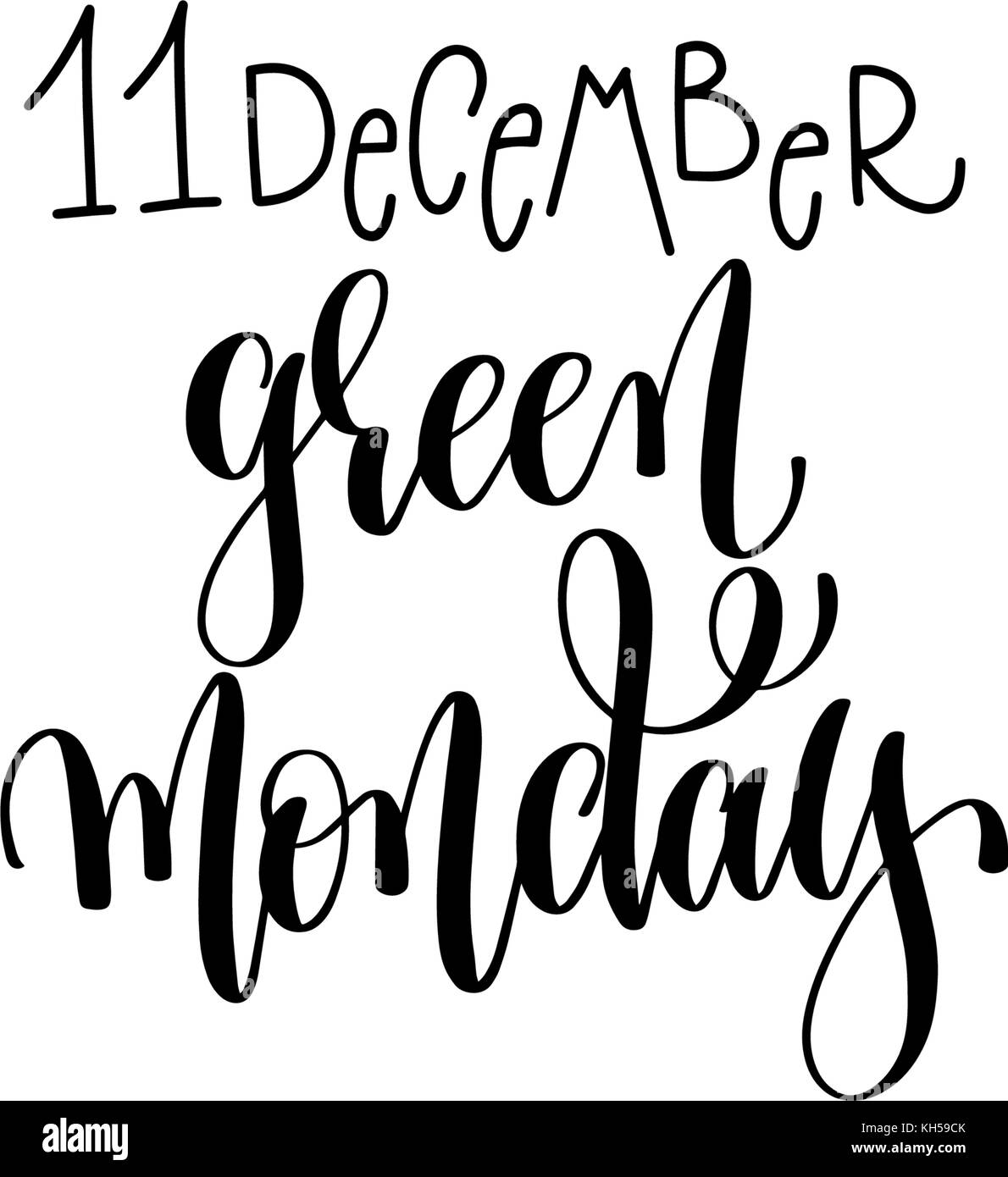 green monday hand lettering congratulation inscription Stock Vector ...