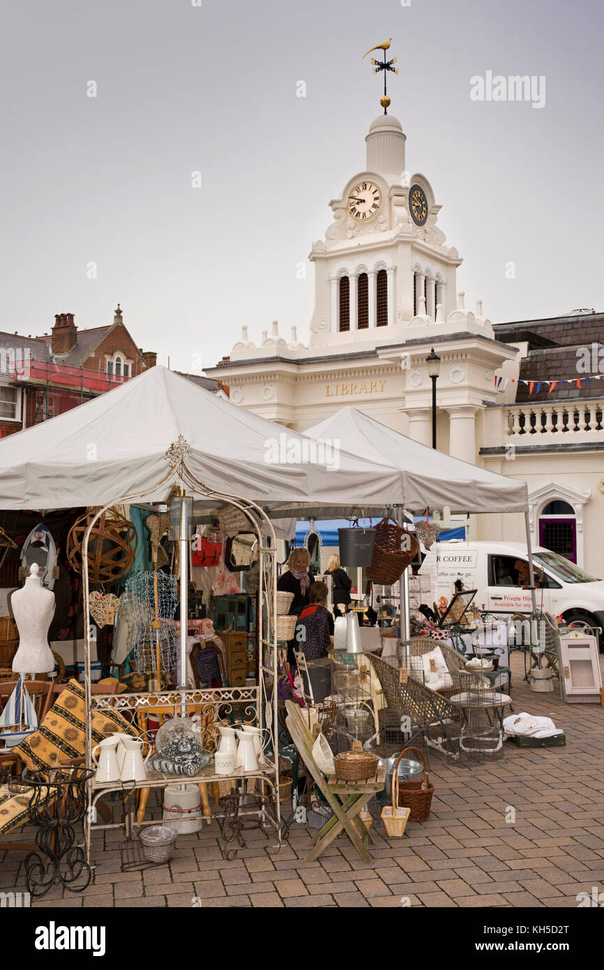 UK, England, Essex, Saffron Walden, Market Square, furniture stall and