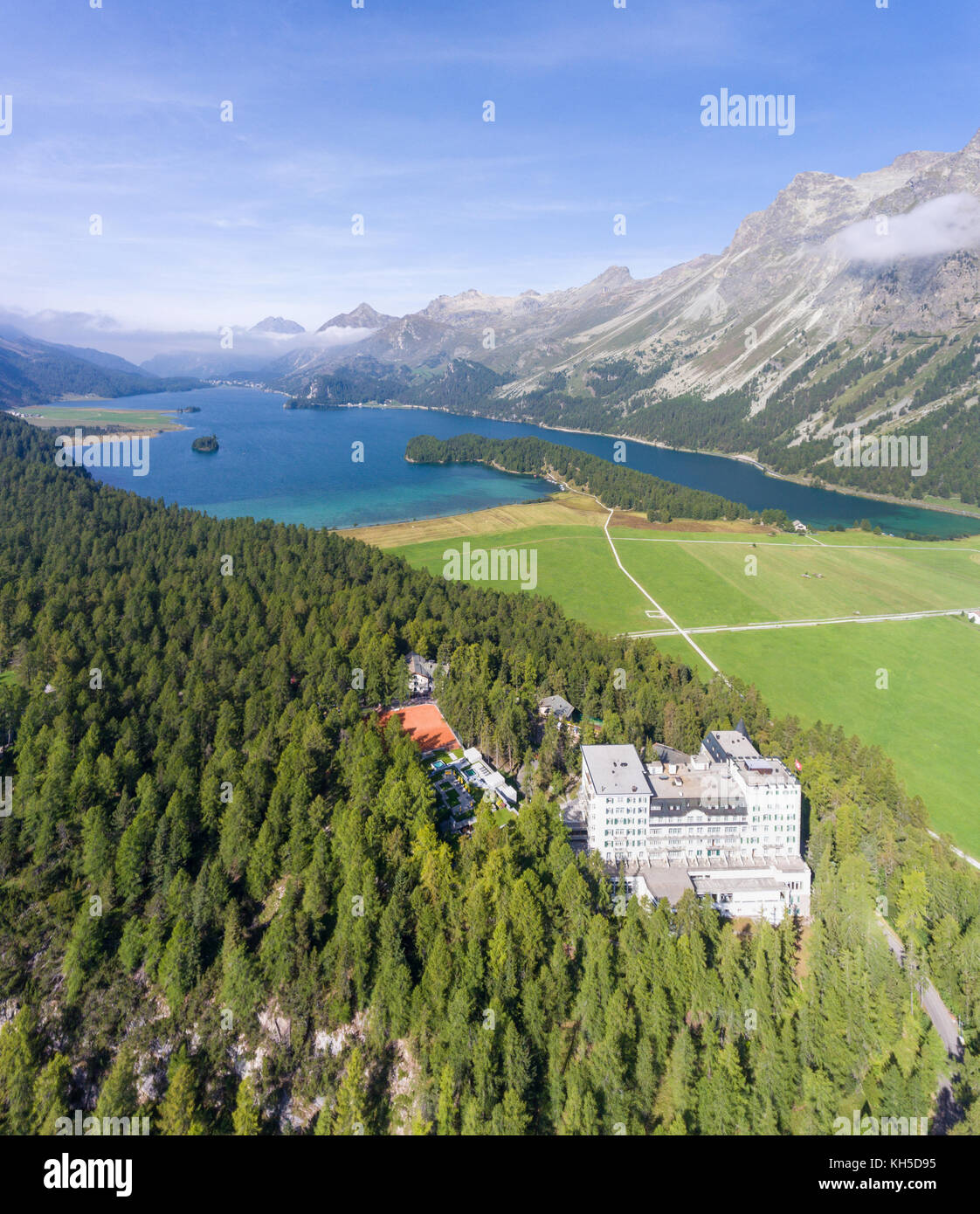 Hotel Waldhaus, Sils Maria in Engadine, luxury hotel in the Swiss Alps  Stock Photo - Alamy
