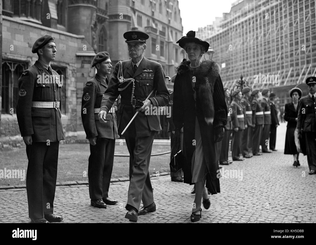 Marshal of the Royal Air Force Viscount (Hugh) Trenchard, regarded as the 'father' of the RAF, arriving at Westminster Abbey, London, for the Service ending Battle of Britain Week, commemorating the RAF's epic fight against German Luftwaffe. Stock Photo