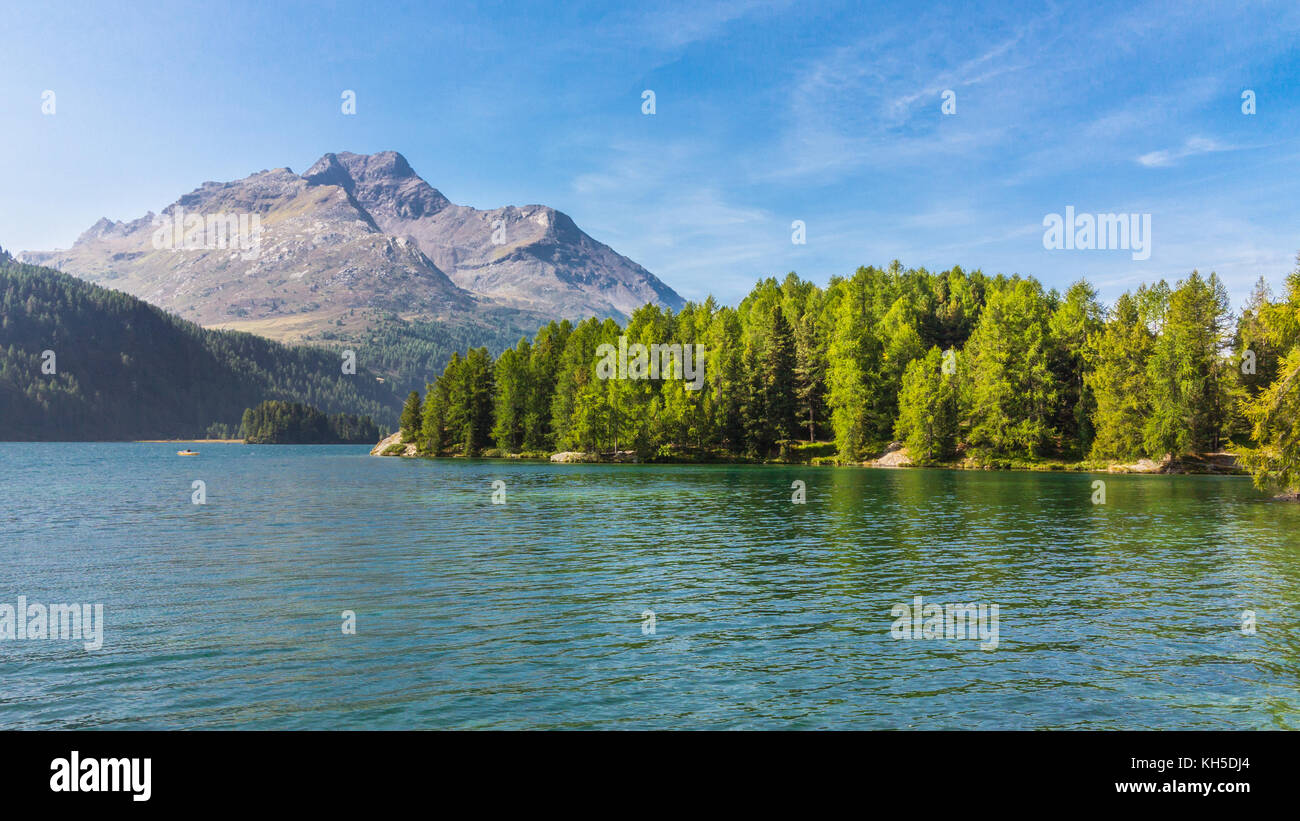 Mountain landscape, lake and forest Stock Photo - Alamy