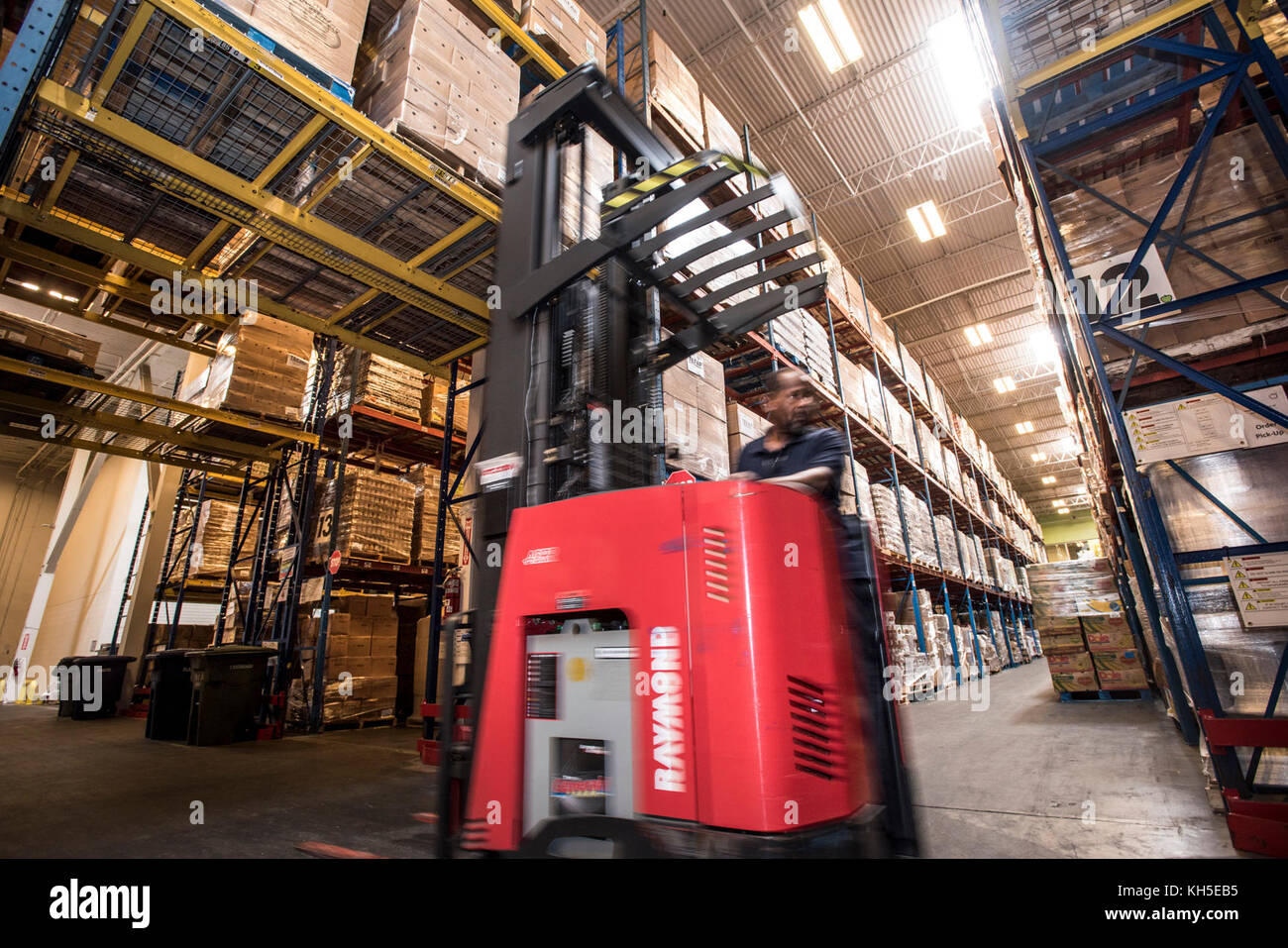 Pallets of USDA Emergency Food Assistance Program (TEFAP) commodities