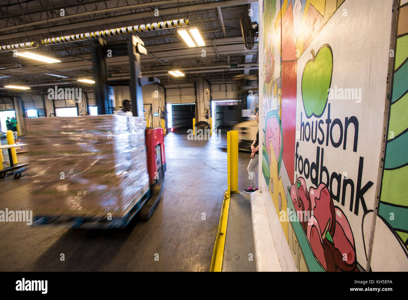 A Pallet Of Disaster Food Boxes Leave From The Houston Food Bank