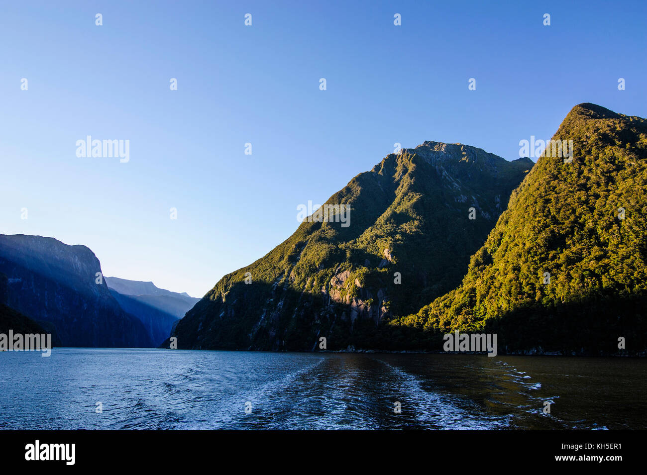 The steep cliffs of Milford Sound, South Island, New Zealand Stock ...
