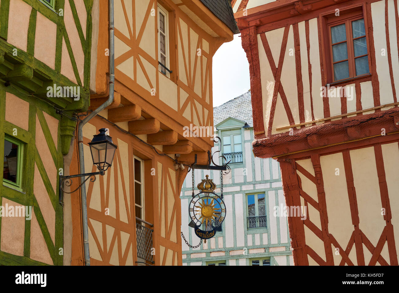 The walled medieval town of Vannes in Morbihan Brittany France. Stock Photo
