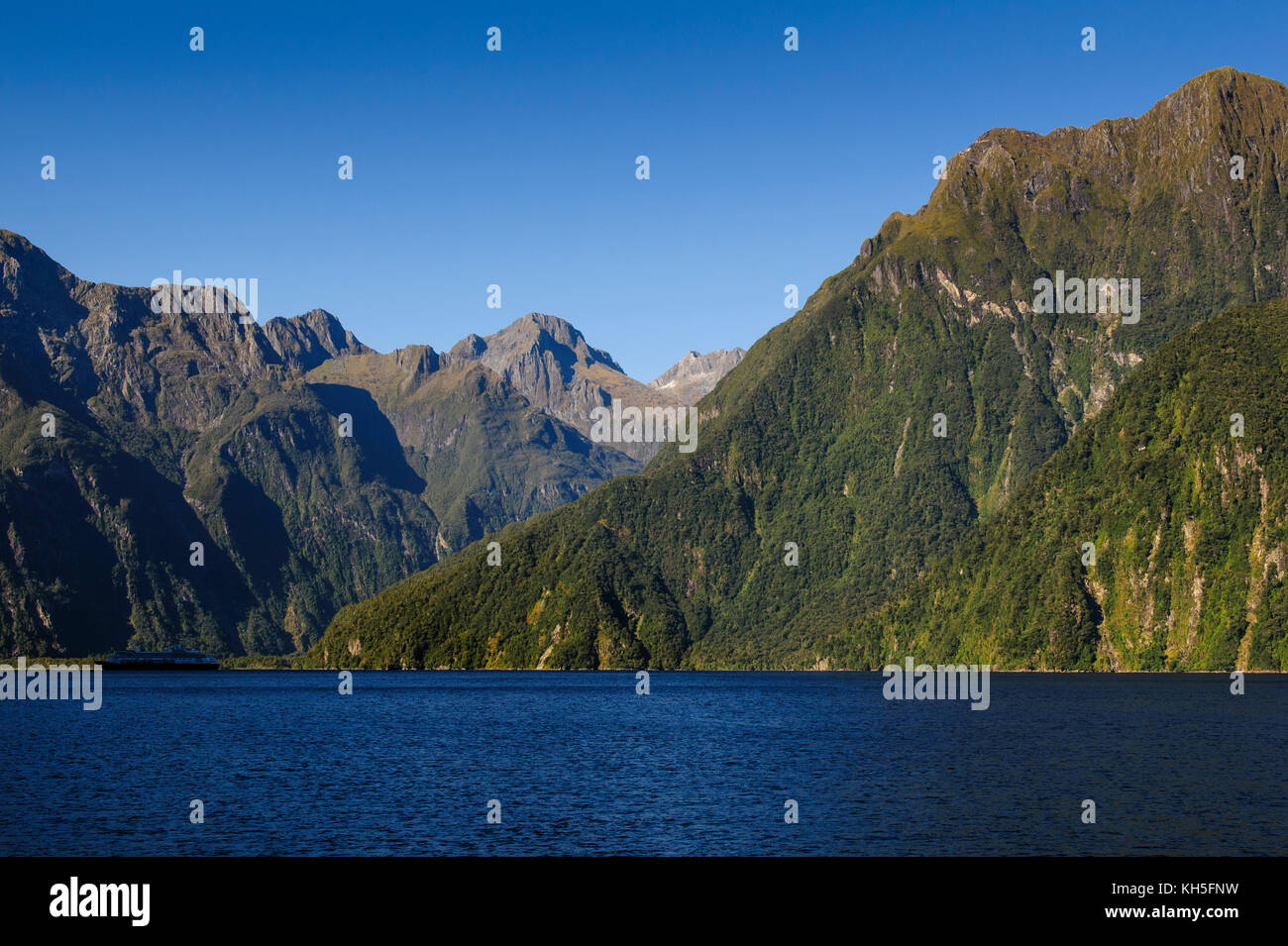 The steep cliffs of Milford Sound, South Island, New Zealand Stock ...