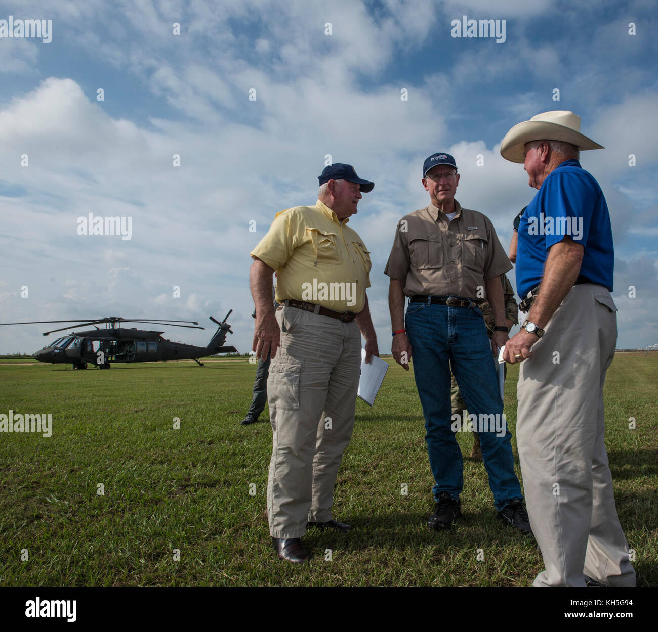 U.S. Secretary of Agriculture Sonny Perdue surveying agricultural damage from Hurricane Harvey