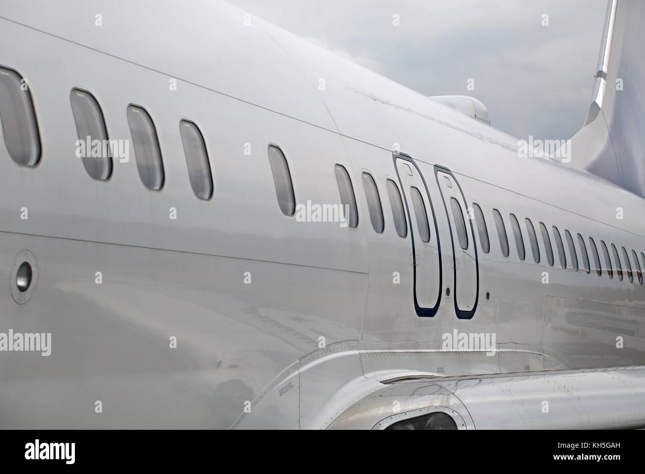 Airliner fuselage closeup Stock Photo