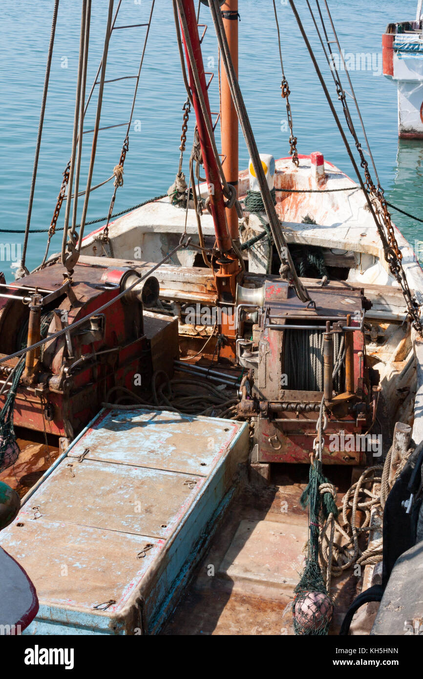 Fishing Boat Interior Showing Working Equipment Moored