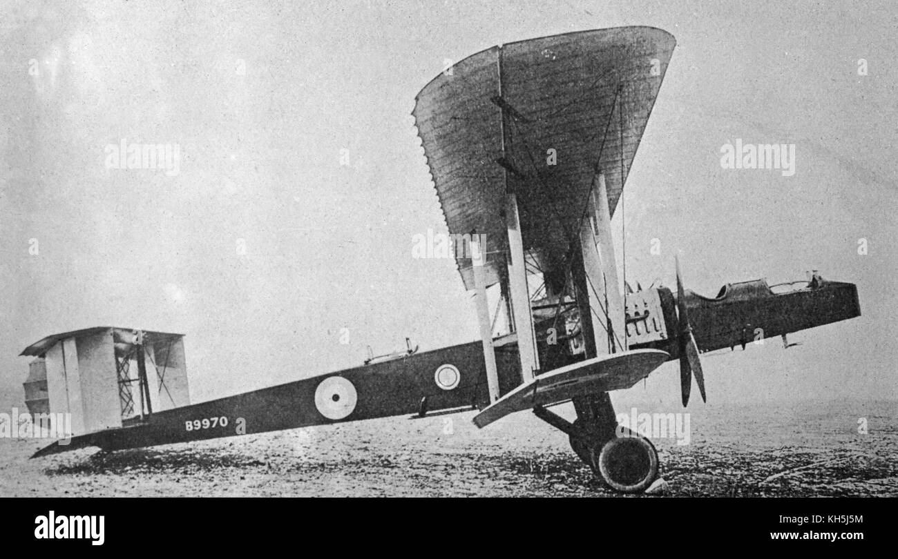 Blackburn R.T.1 Kangaroo, a British twin-engine reconnaissance torpedo biplane of the First World War. Stock Photo