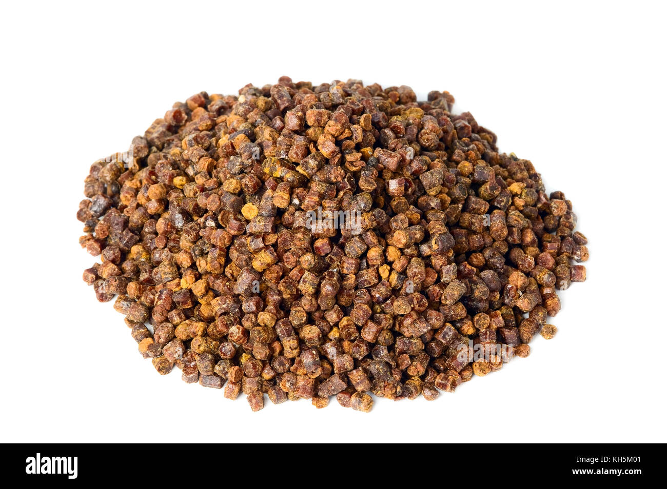 Propolis granules isolated on white background, bee product Stock Photo