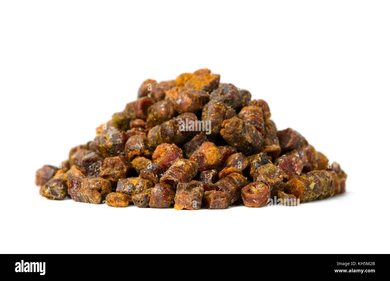 Propolis granules isolated on white background, bee product Stock Photo