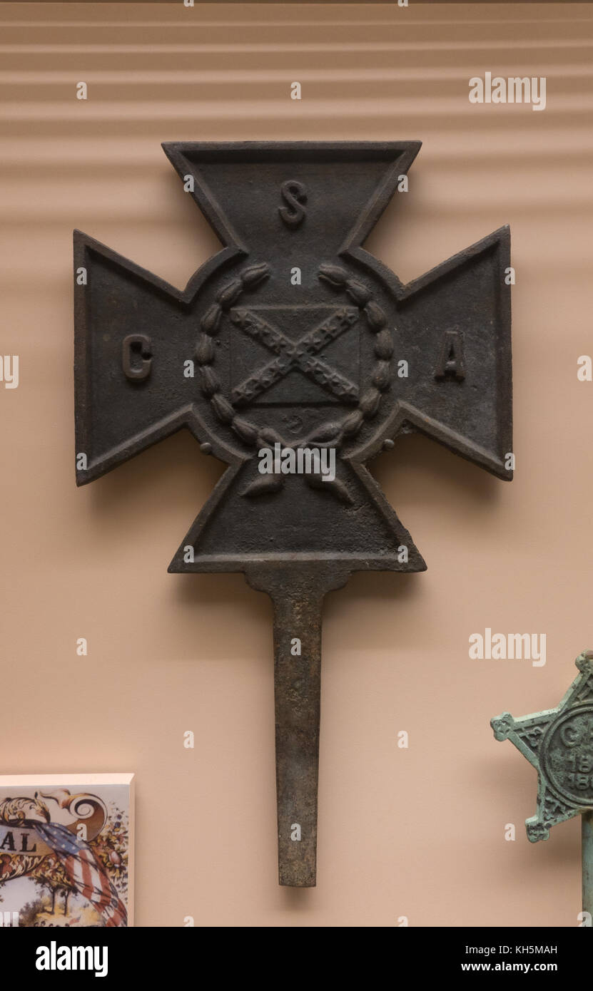 Iron Confederate grave marker, National Civil War Museum, Lincoln Circle, Harrisburg, PA, United States Stock Photo