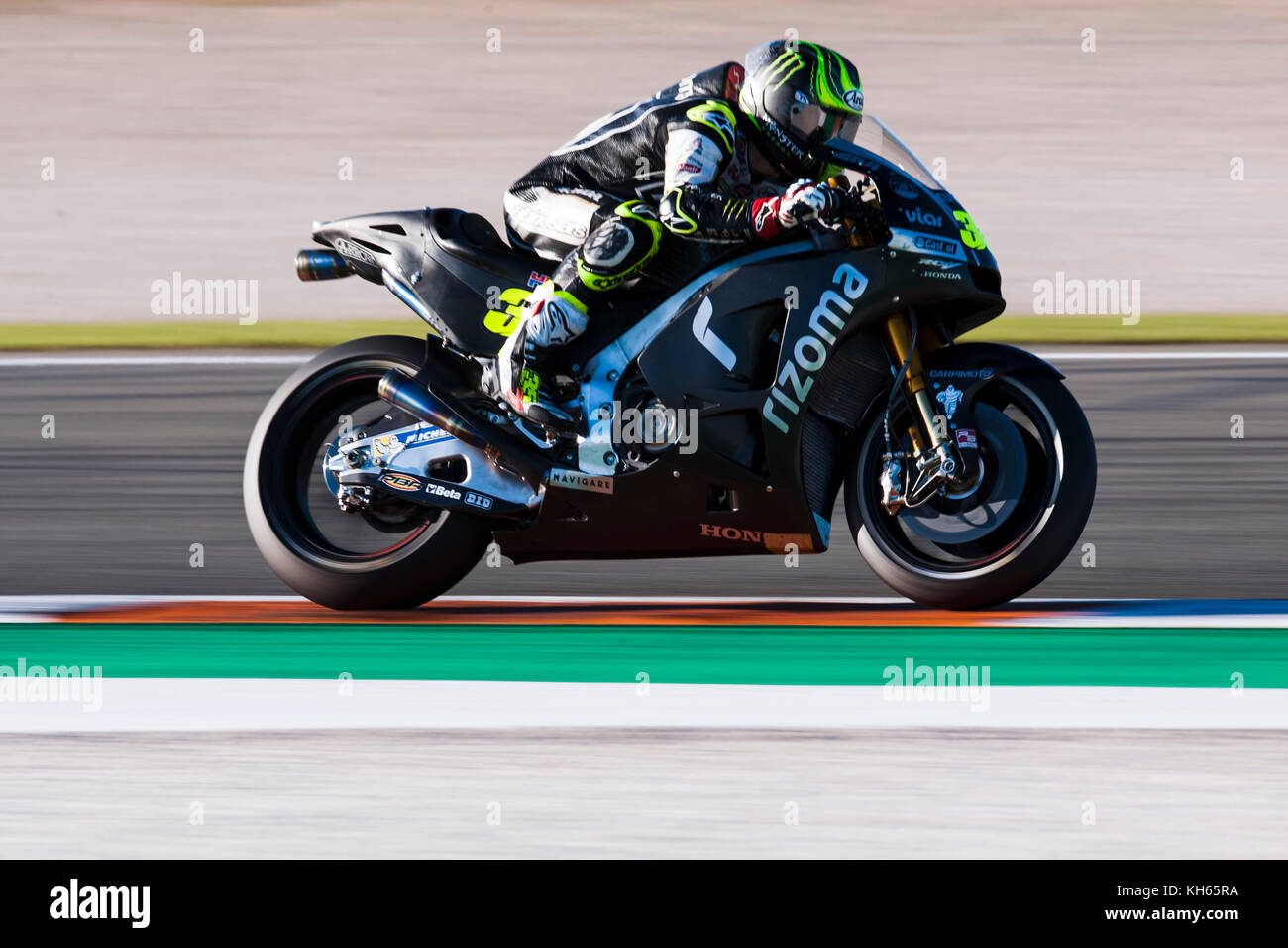 Valencia, Spain. 14th Nov, 2017. #35 Cal Crutchlow (British) Lcr Honda Castrol during the tests of the new season, MotoGP 2018. Circuit of Ricardo Tormo, Valencia, Spain. Tuesday 14th of november 2017. Credit: Gtres Información más Comuniación on line, S.L./Alamy Live News Stock Photo