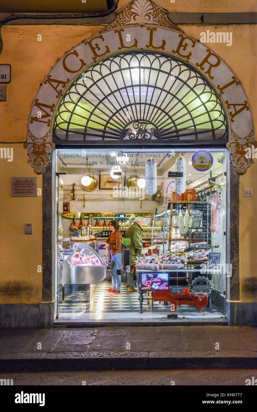 Butcher shop in Florence, Tuscany, Italy as seen from the outside Stock Photo