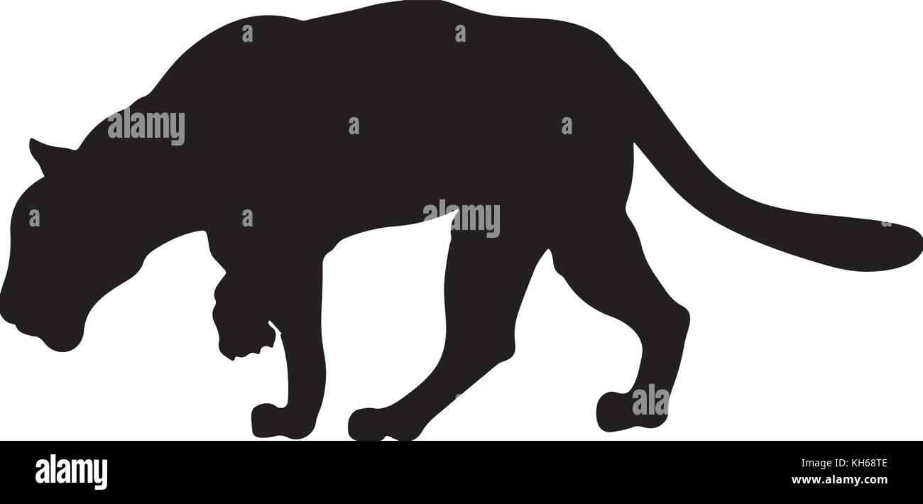 Black panther creeps up to victim Stock Vector