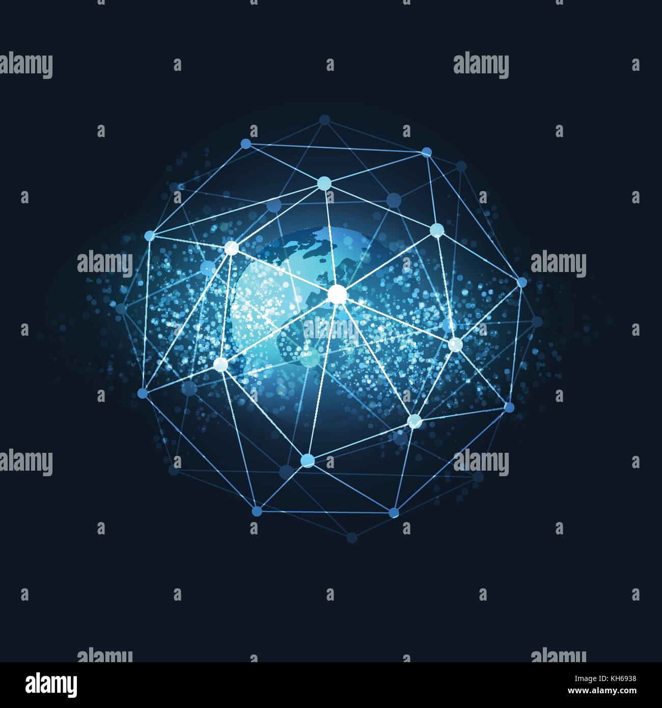 Cloud Computing and Networks Concept with Earth Globe - Abstract Global ...