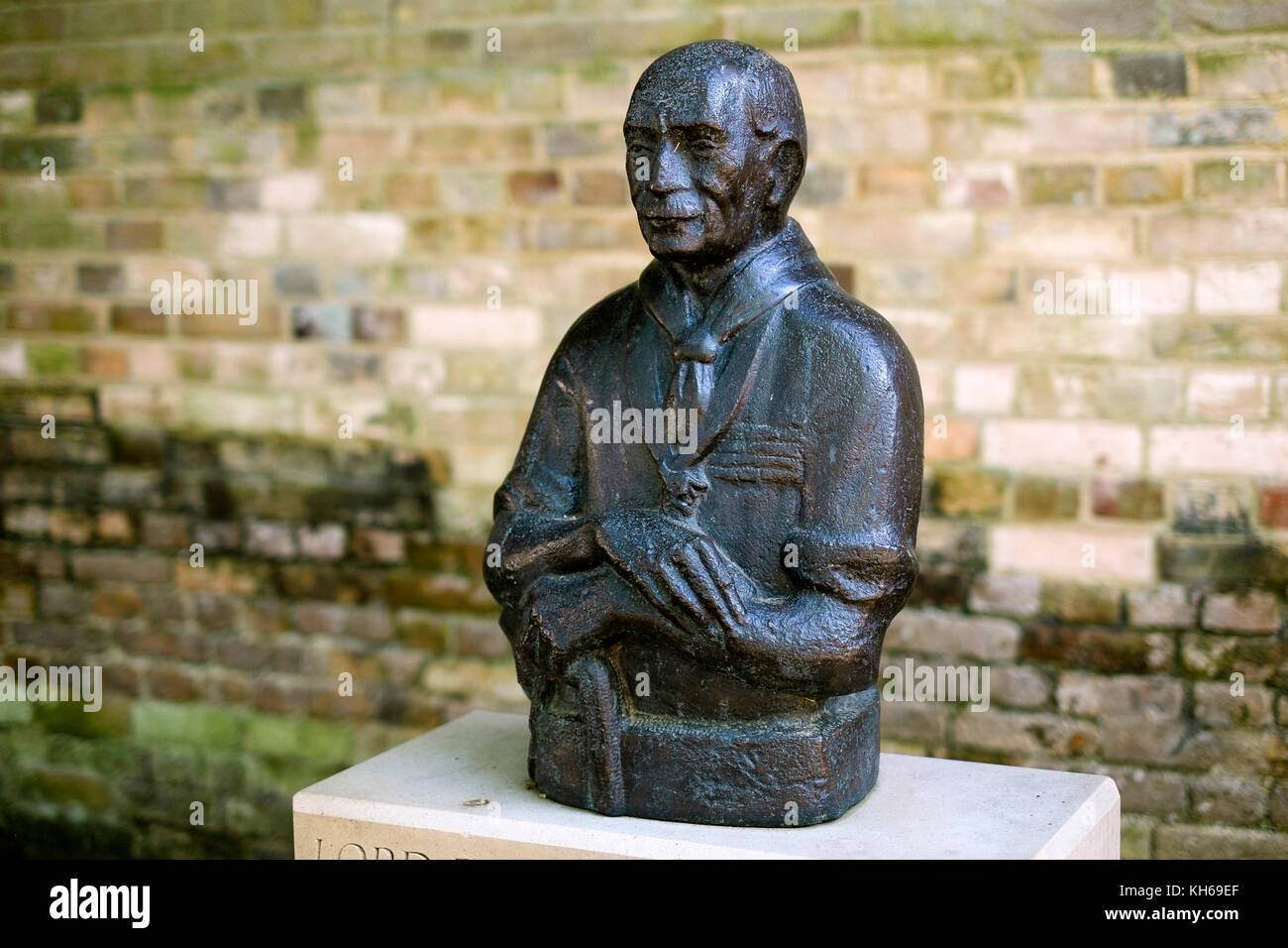 A statue of Lord Robert Baden-Powell on Brownsea Island, Dorset Stock Photo  - Alamy