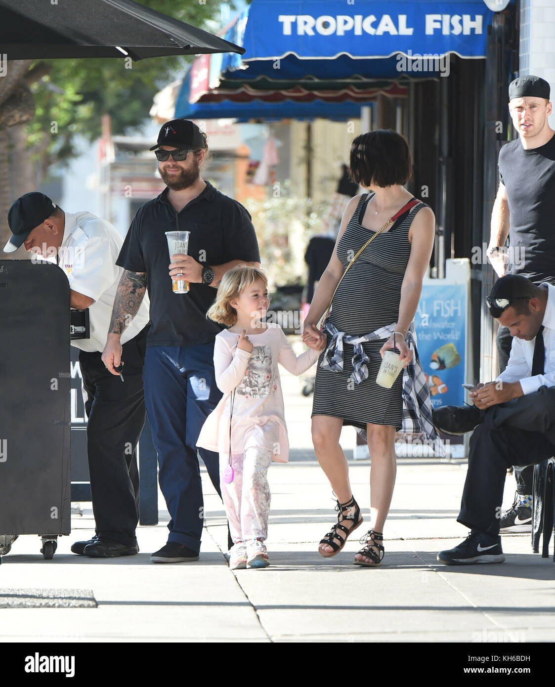 Jack Osbourne out and about with his wife Lisa Stelly and daughter