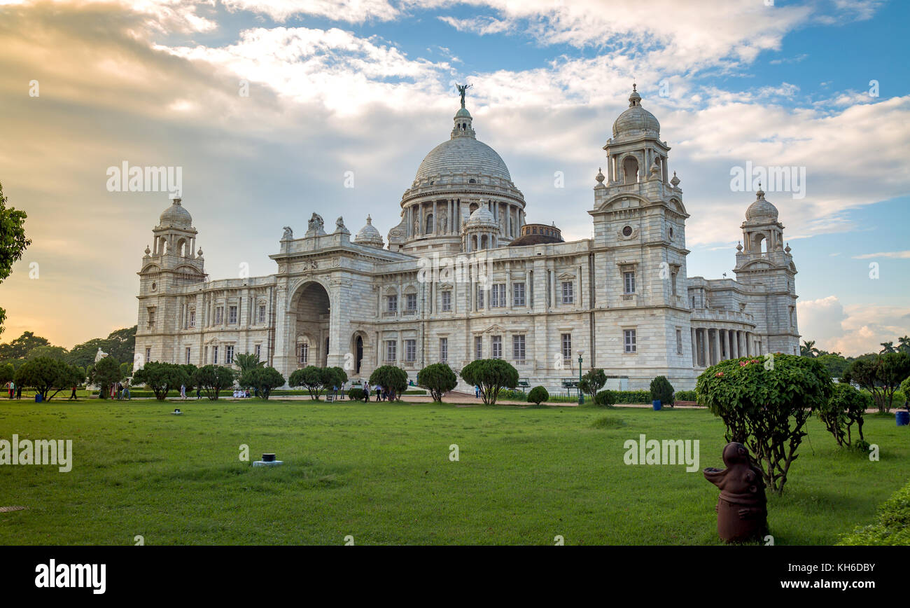 Victoria Memorial Kolkata - The colonial architecture building monument and museum built in the memory of Queen Victoria Stock Photo
