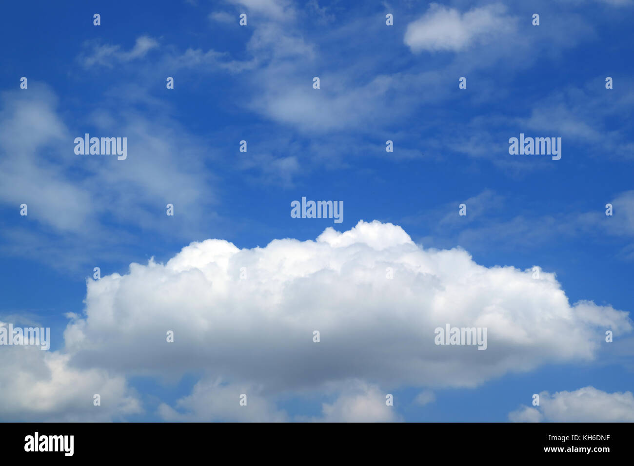 Pure White Fluffy Cloud Floating on Vivid Blue Sky of Bangkok, Thailand ...