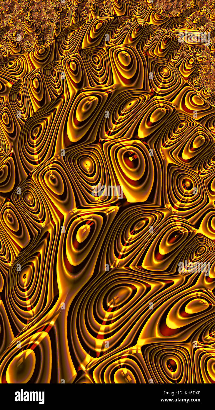 Gnarled concentric circles - abstract digitally generated image Stock Photo