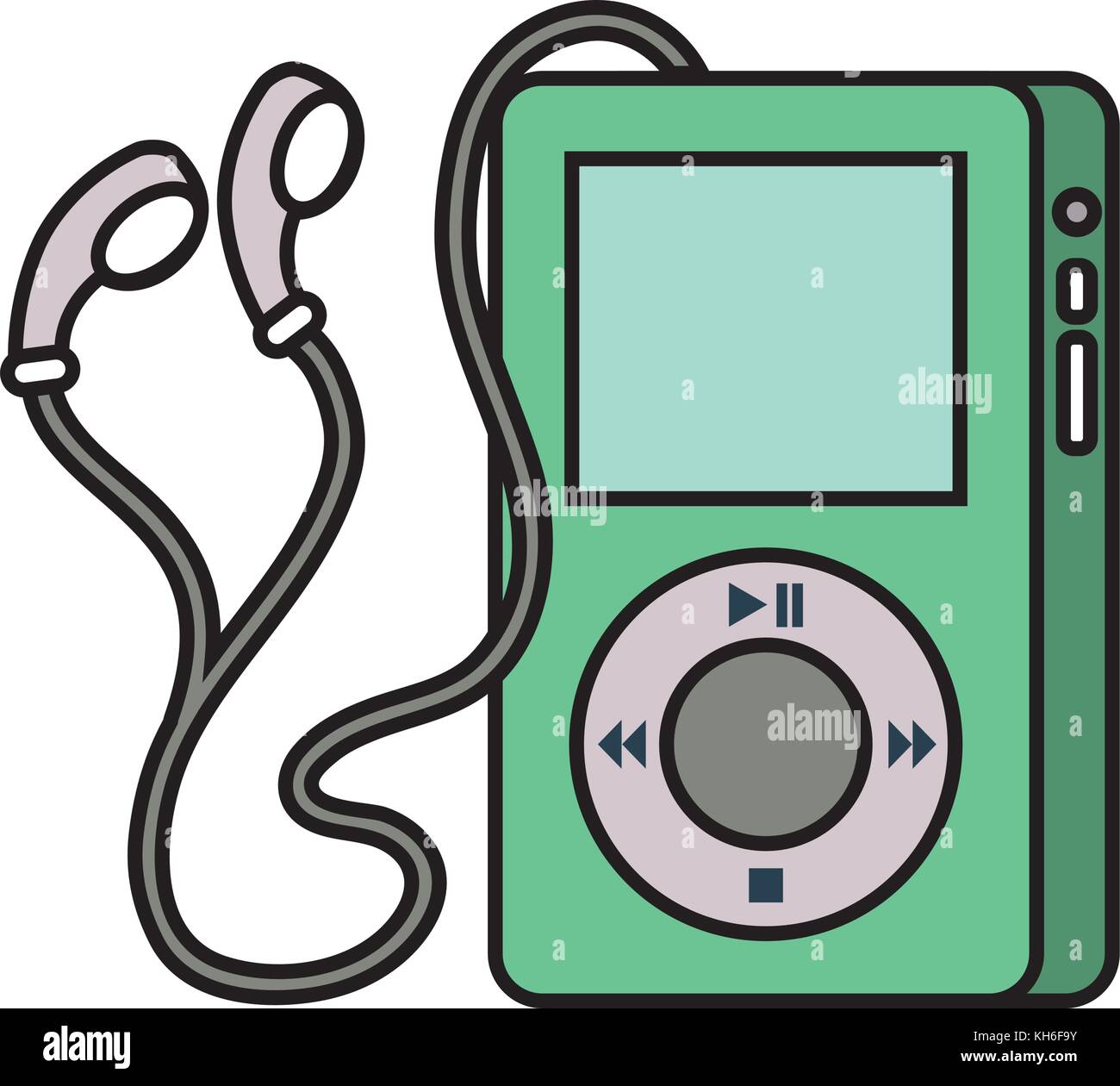 portable music device player earphones gadget Stock Vector Image & Art ...