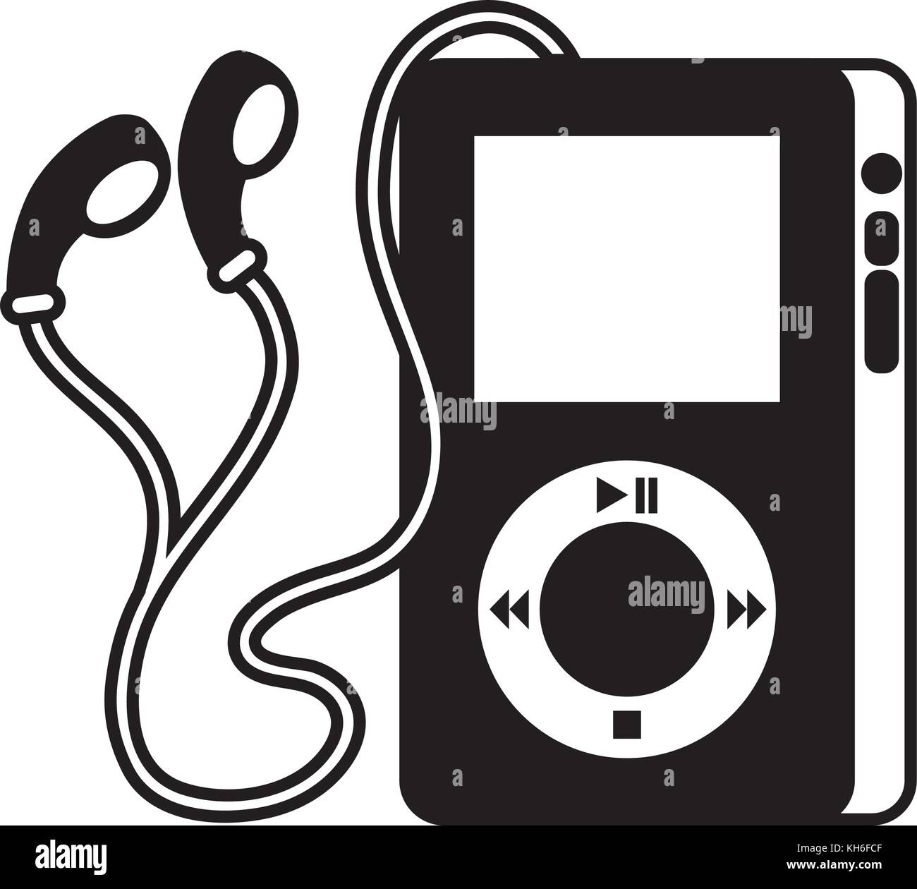 portable music device player earphones gadget Stock Vector Image & Art ...