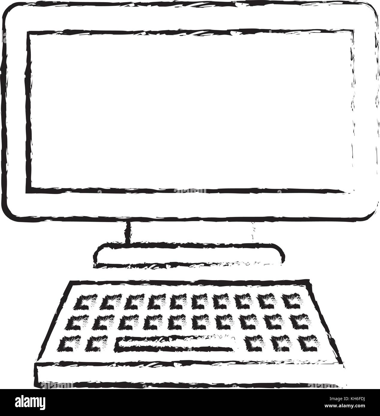 computer monitor with keyboard technology gadget template Stock Vector ...