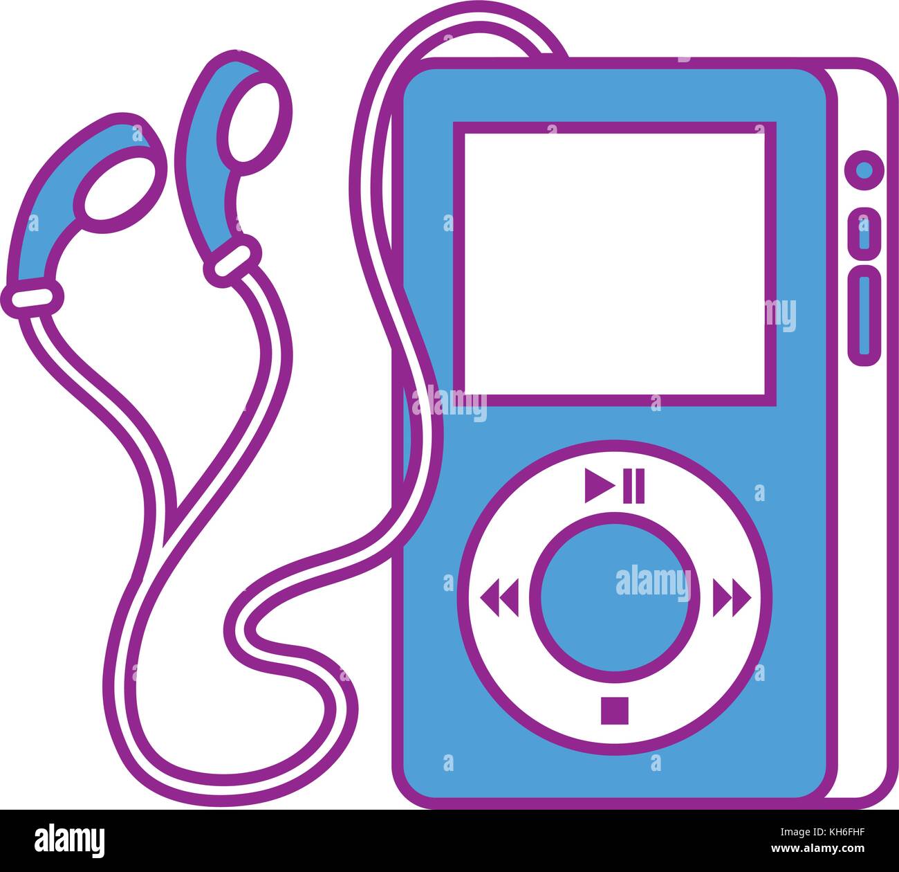portable music device player earphones gadget Stock Vector Image & Art ...